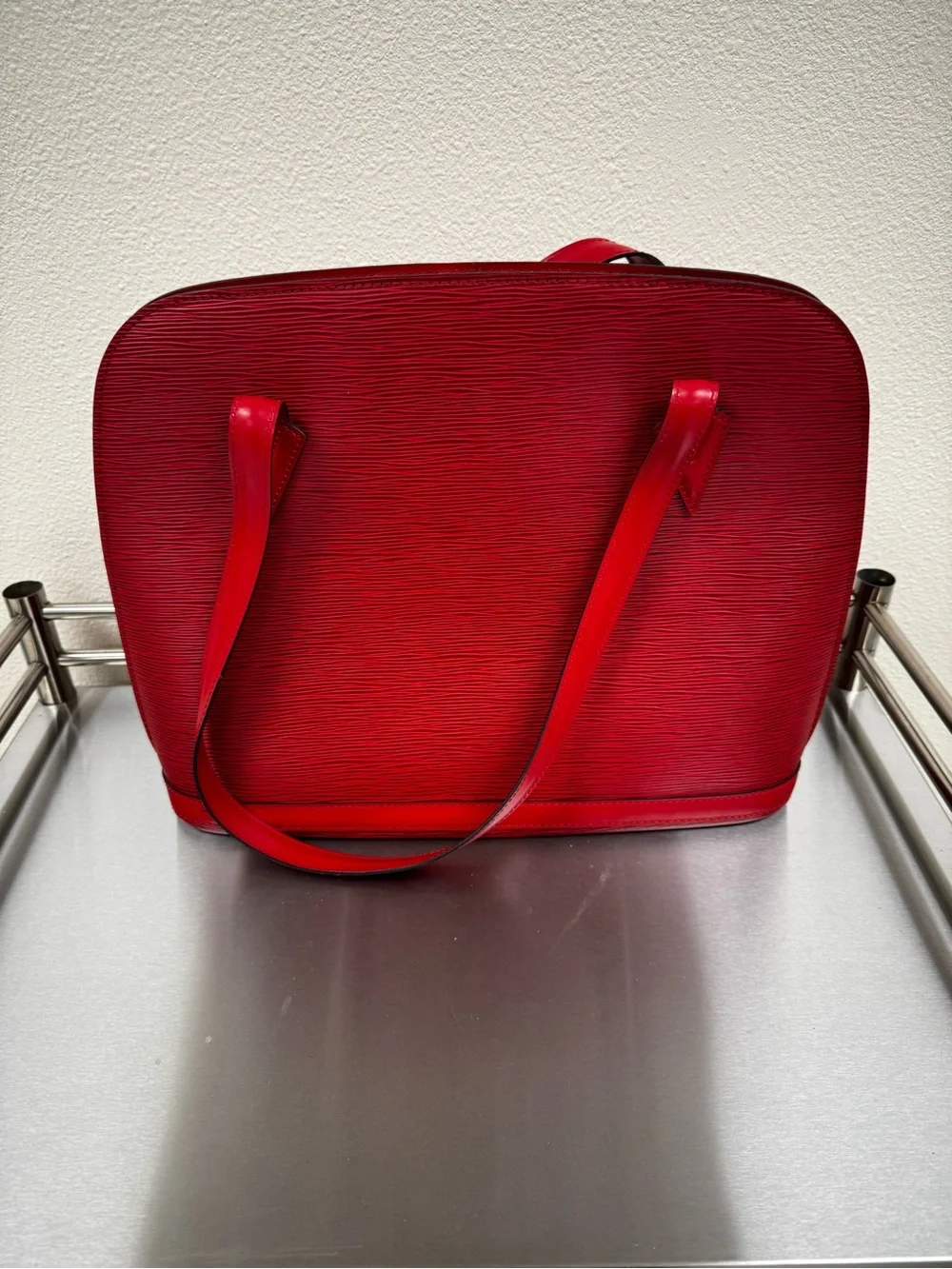 Louis Vuitton Vintage Lussac Red Epi Leather Shoulder Bag